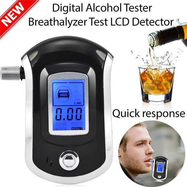 Professional Car Digital Breath Alcohol Tester Breathalyzer with LCD Dispaly with 5 Mouthpieces For Police Car Alcohol Parking Breathalyser