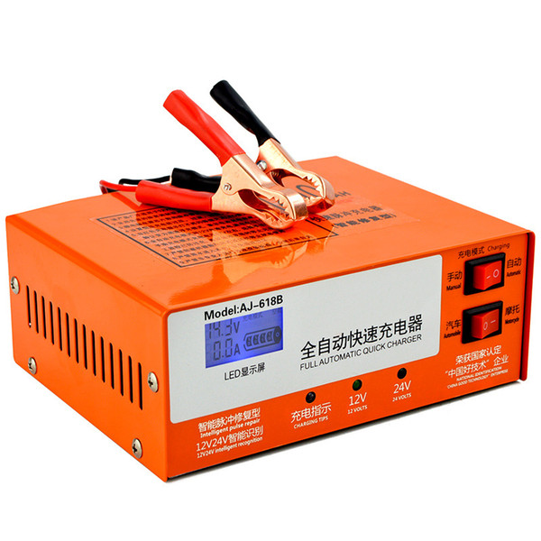 12V 24V 6-200AH Car Battery Charger AGM GEL Lead-Acid Li ion Lithium Motorcycle Auto Batterie Power Supply