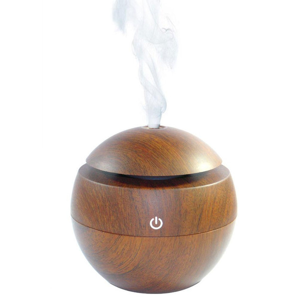 New Wooden Grain USB LED Light Ultrasonic Cool Mist Aromas Humidifier Air Diffusers Fragrances For Office Home Car Usdd