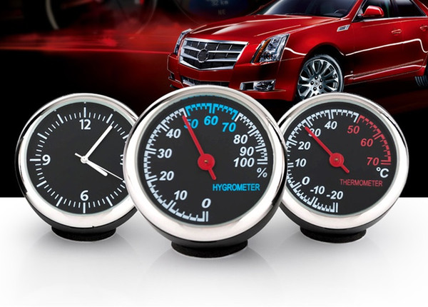 DHL shipping car styling Mini Quartz Watch Digital car automobile clock therometer Hygerometer