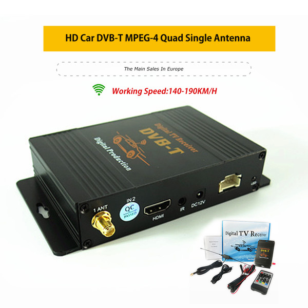 HD Car Digital TV Turner DVB-T MPEG-4 Mobile Digital TV Receiver for France Spain Czech Poland with USB HDMI