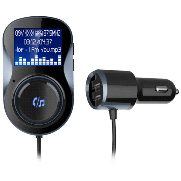 Nulaxy Bluetooth FM Transmitter Audio Car Mp3 Player Wireless In-Car FM Modulator Handsfree Bluetooth Car Kit with LCD Display