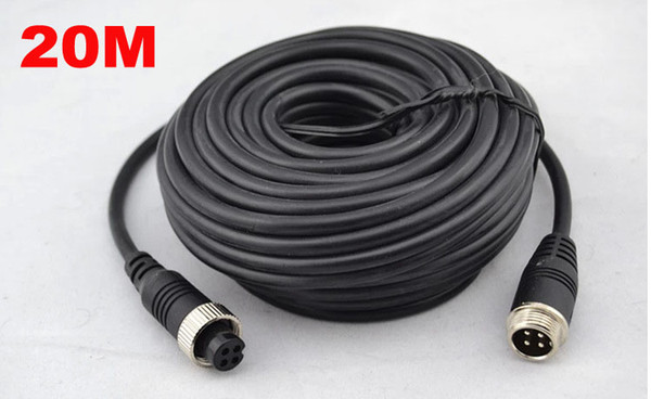 20m Waterproof Extension Video Cable W/ 4pin Connectors For Car Reversing camera Backup Parking assistance System