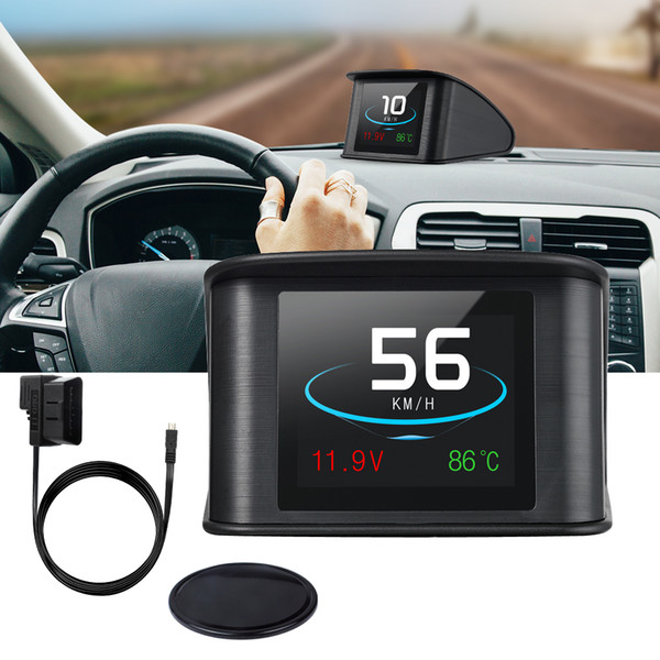 Car Head Up Display With TFT-LCD Display Shows Speed RPM Voltage Detection For Error Code Multi-function Car HUD For Cars With OBD2 EUOBD