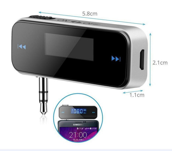 3.5mm Electronic In-car Car FM Transmitter Wireless LCD Stereo Audio Player For iPhone 6 Pus iPod Touch Galaxy S6 MP3 MP4