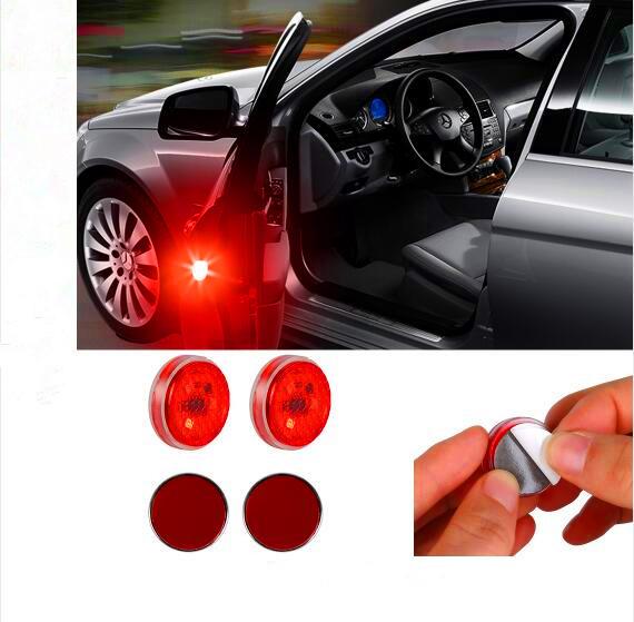 2pcs/Set Car LED Door Opening Warning Reflector Auto Strobe Traffic LED Emergency Light Car Door Lights Anti Collision Magnetic Control