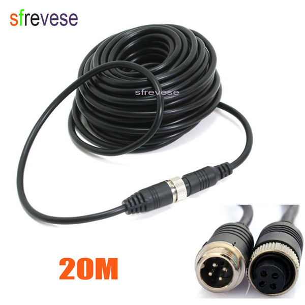 20m 65FT 4 Pin Extension Video Cable for Car Rear View Reverse Parking Backup Camera Long Bus Truck Motorhome Caravans Trailer 50pcs/lot