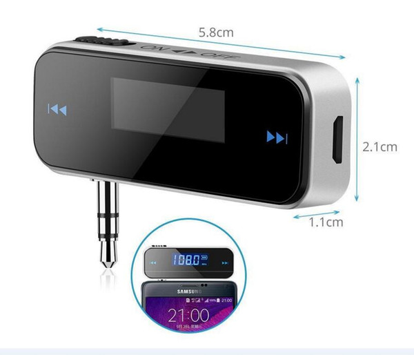 Wireless 3.5mm Electronic In-car Car FM Transmitter LCD Stereo Audio Player For iPhone 5 5s Samsung Galaxy HTC LG MP3 MP4