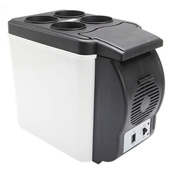 12V Portable Car Refrigerator Compressor Capacity 6L ABS Cooler Warmer Built-in Heat Dissipation Fans For Heat Milk And Tea