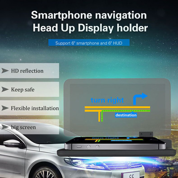 Car Hud Head Up Display Car Holder CellPhone Stander Universal for Mobile Cell Phone GPS Navigation Image Reflector Projector