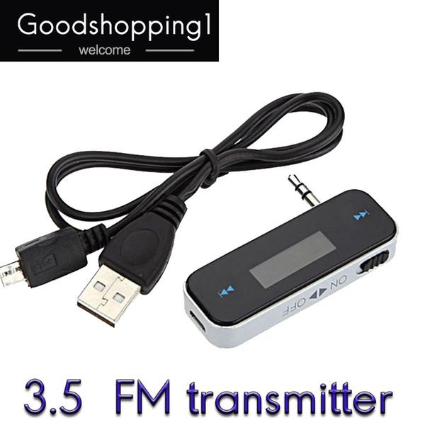 3.5mm In-car FM Transmitter Radio Adapter for iPod iPad iPhone 6 5S 5C 5 4S 4 Samsung Galaxsy S4 S3 Note HTC Sony LG Nokia free shipping