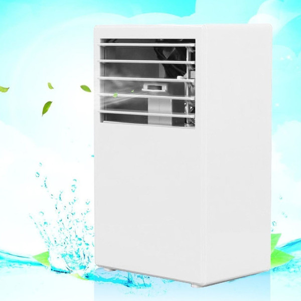 White Summer Portable Desktop Mini Car Air Conditioner Humidification Fan Cooler Touch Mist Spray Easy Control 24V