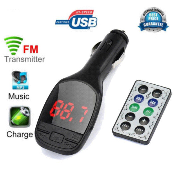 Univesal Wireless MP3 Player Auto Audio Adapter FM Transmitter Modulator LCD Car Kit USB Charger SD MMC Dropshipping&Wholesale