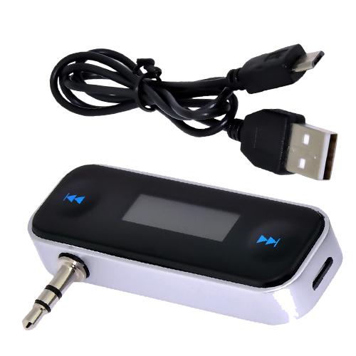 Wireless 3.5mm Electronic In-car Car FM Transmitter LCD Stereo Audio Player For iPhone 5 5s Samsung Galaxy HTC LG MP3 MP4