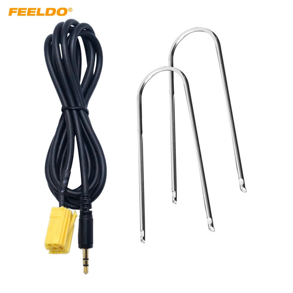 FEELDO Car Stereo Aux input Cable Adaptor 3.5MM Audio Player Radio Removal Tool For Fiat Grande Punto Alfa 159 #4433