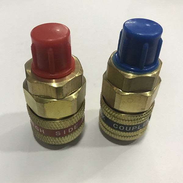 2pcs per set quick couplers high pressure low pressure gurage tool air conditioning refrigerant connector adaptor auto ac parts car parts