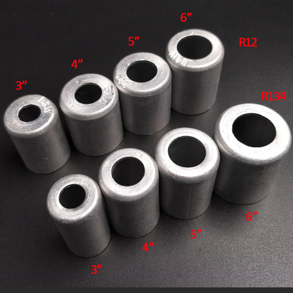 Gzhengtong 100pcs R12 R134 3/8 1/2 5/8 3/4 Aluminium Crimp Ferrule For Car Air Conditioning joint/A/C Hose Fitting Aluminium cap