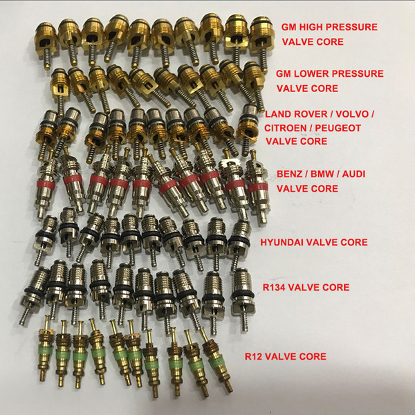 70pcs valve core for all models 7 models for GM LAND ROVER VOLVO CITROEN PEUGEOT BENZ BMW AUDI HYUNDAI R12 R134 auto ac parts auto parts