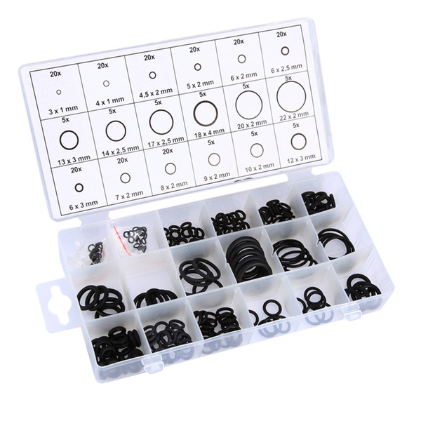 Silicone Rubber 18 Sizes 225 X Rubber O Ring O-Ring Washer Seals Watertightness Assortment Black for Car Styling Automobile