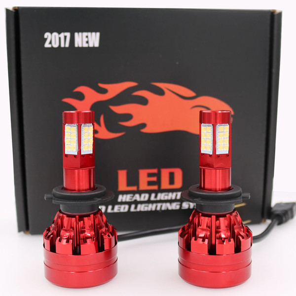 2pcs H7 540W 54000LM 4-Sides 32 LED Car Headlight Kit Conversion 6000K White Car Bulb Pair Free Shipping