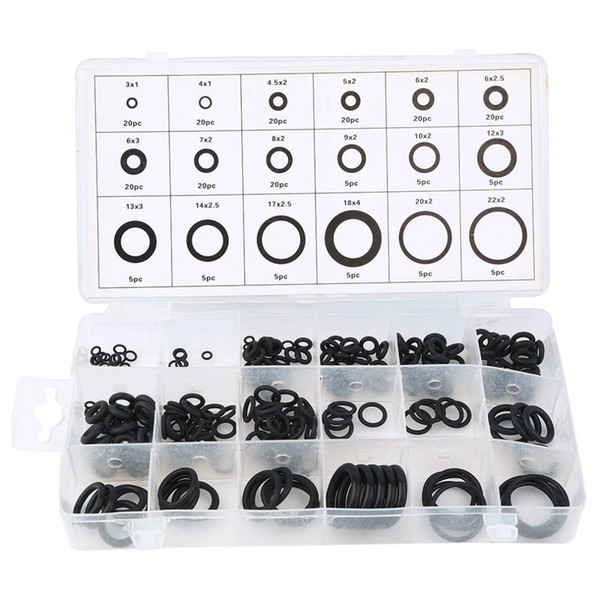 New Universal tool 18 Sizes 225 x Rubber O Ring O-Ring Washer Gasket Automotive Seals Assortment Black For Car