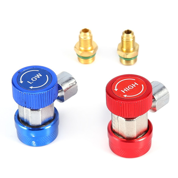 Freeshipping car-styling2x R134A Car AC Air Condition Adjustable Quick Coupler High Low Auto Adapter Connector