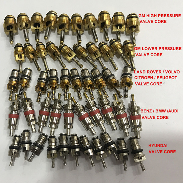 50pcs valve core for all models 7 models for GM LAND ROVER VOLVO CITROEN PEUGEOT BENZ BMW AUDI HYUNDAI auto ac parts auto parts