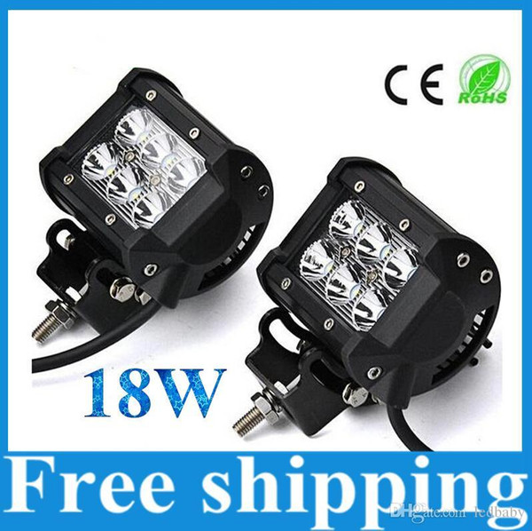 50% 18W Cree LED Work Light Bar Lamp Motorcycle Tractor Boat OffRoad 4WD 4x4 Motor Truck SUV ATV Spot Flood Beam 12v 24v