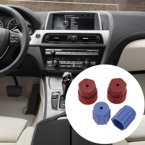 cr a/c VODOOL 2pcs 16mm Red+ 2pcs 13mm Blue R134a Car /C Charging Port Service Caps AC System Automotive Air Conditioning Accessories