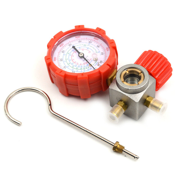 Car Air Conditioning High Pressure Gauge with Protect Casing Refrigerant R134A R12 R404A R410A with Sight Glass