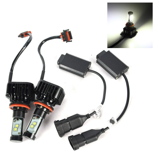 2pcs Innovited H11/H9/H8 7600LM 80W LED Headlight Fan cooling Led Beam Replacement Conversion Kit Low Beam Bulbs