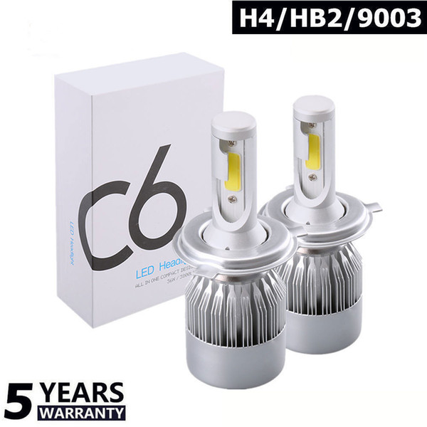 1Pair COB C6 Car Headlight 12V 7600LM 6000k H4 H7 9003 H11 LED H1 H3 880 9005 9006 H13 9004 9007 Car Lights