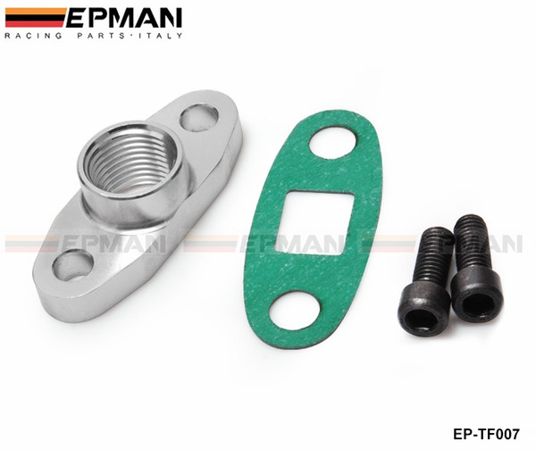 EPMAN NEW ALUMINUM an10 1/2NPNT T3 T4 TURBO OIL DRAIN RETURN FLANGE ADAPTER KIT GASKET EP-TF007