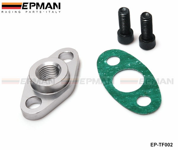 EPMAN High Quality CNC BILLET TURBO OIL FEED FLANGE 1/4 RESTRICTOR Garrett T3/T4R TURBOCHARGER EP-TF002