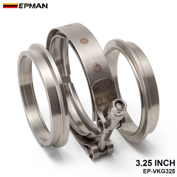 Epman 3.25 Inch Turbo Exhaust Down Pipe Stainless Steel #304 V-Band Clamp with 2Flange EP-VKG325