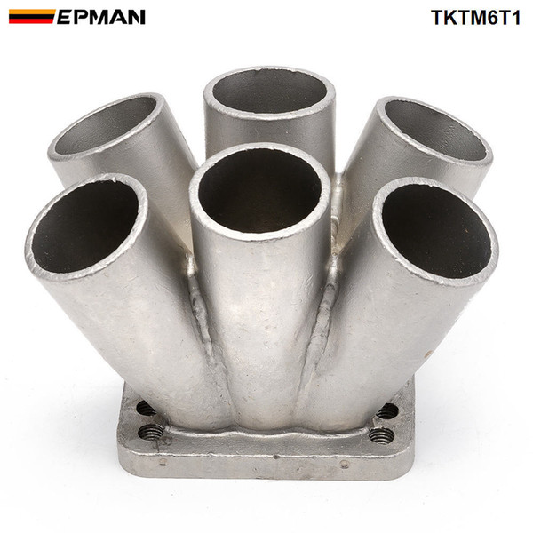 EPMAN - 1PC Cast Stainless Steel 304 6-1 Turbo Header Manifold Merge Collecttor To T3 / T4 Flange TKTM6T1