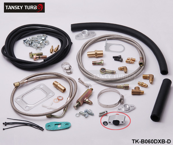 Tansky - Complete Turbo Oil Line Inlet Drain Return Kit With Sensor T3T4 T3 T4 T70 T04S T04Z T4E TK-B060DXB-D