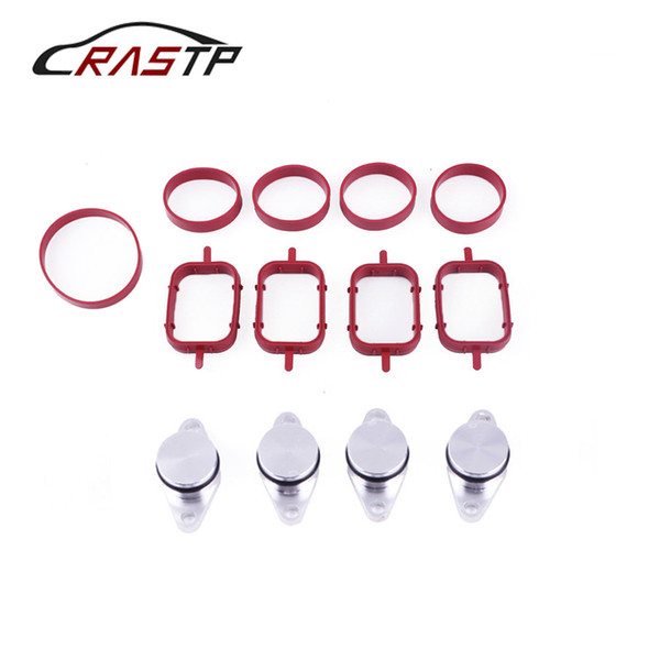 RASTP-4/6Pcs 22mm Aluminum Swirl Flap Blanking Plates Seal with Intake Manifold Gasket for BMW RS-CR1819