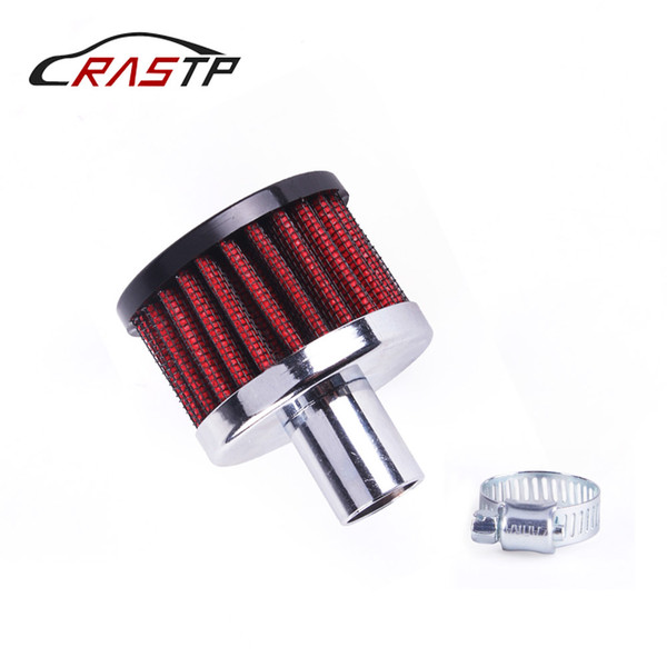 RASTP-Universal Interface Motorcycle Air Filters 16mm Sliver Car Cone Cold Air Intake Filter Turbo Vent Crankcase Breather RS-OFI015