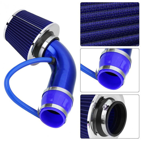 Blue Car Engine Intake Pipe Air Filter Mushroom Head Productivity 76Mm Inlet Air Filter 160mm High Flow High Cold Air Cone