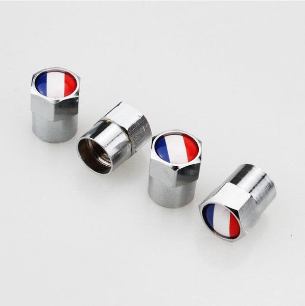 French Flag Mini Metal Tire Valve Valves Tyre Dust Cap Caps MT Car Badge Emblem Badges Automobile valve cap mini valve gas nozzle