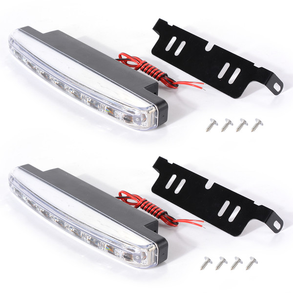 Free shipping 2pcs 8 LED Universal Car Light DRL Daytime Running Head Lamp Super White Color