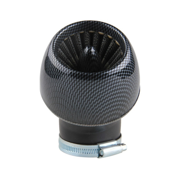 42mm Metal Shell Universal Motorbike Motorcycle Air Filter Cleaner Carbon Fiber Color (Color: Black)