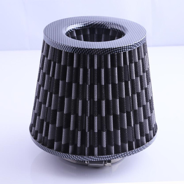 Gray Universal Chrome Finish Car Air Filter Induction Kit High Power Sports Mesh Cone Chrome Finish Air Filter Z1115 5up