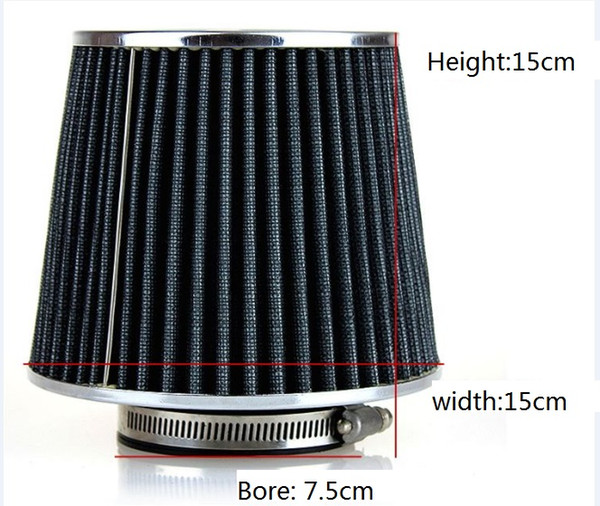 1PC Universal Washable Car Air Cleaner Mushroom Shape High Flow Capacity Air Intake 75mm Auto Air Filter