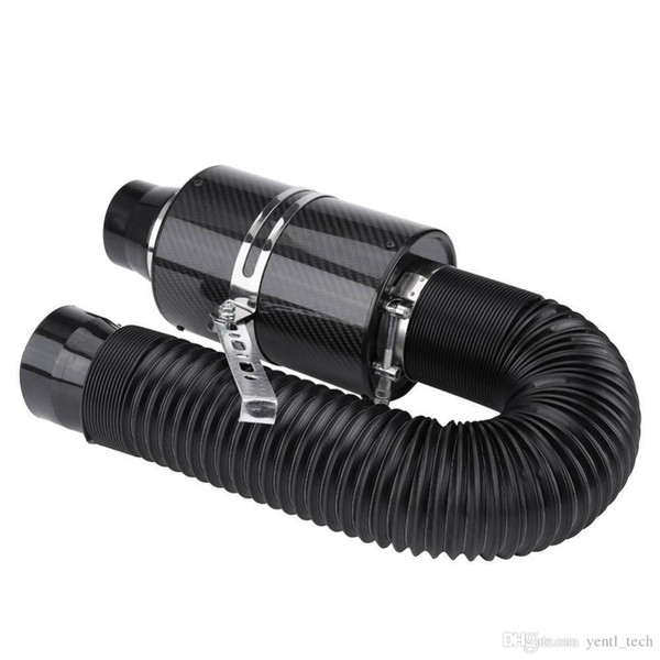 free shipping 76mm 3 in Car Filter Box Title Carbon Fiber Induction Ram Cold Air Intake System Intake Hose Car Cold Air Filter Induction Kit