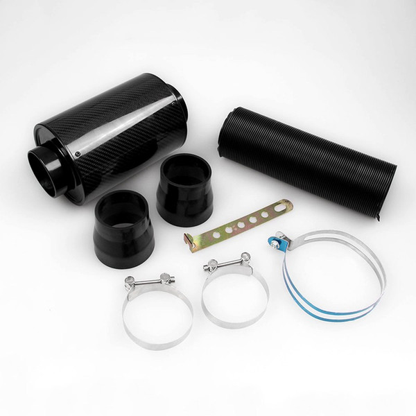 Free Shipping Universal Racing Air Filter Box Carbon Fiber Cold Feed Induction Kit Air Intake Kit Without Fan