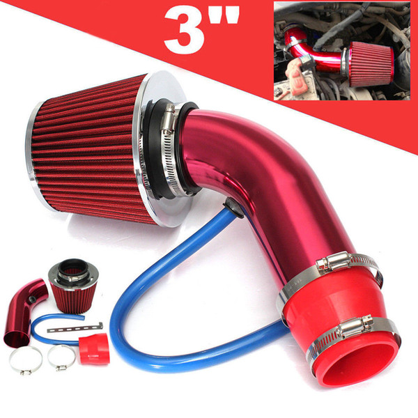 Universal Car Cold Air Intake Filter Alumimum Induction Kit Pipe Hose System Red