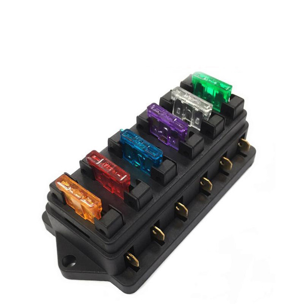 NEW Universal Car Truck Fuse Box Block Holder Vehicle 6 Way Circuit Automotive For Auto Car Boat Marine Trike