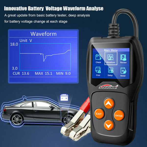 UK NEW 12V Load BatteryTester Digital Car Battery Analyzer Multi Language KW600